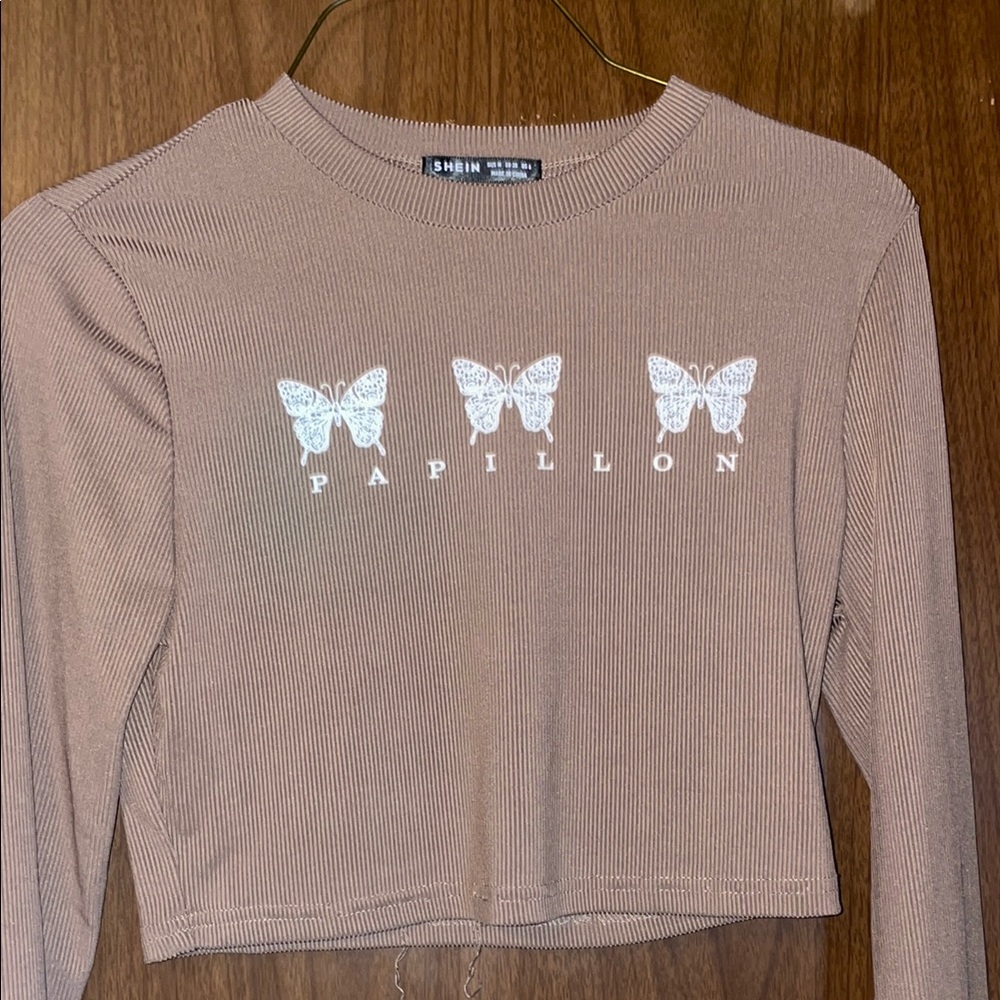 Papillon Blanc Women's Tan Long Sleeve Top
